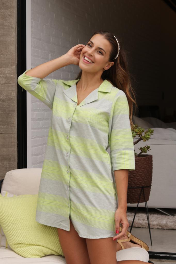 Chemise Listra Verde Neon